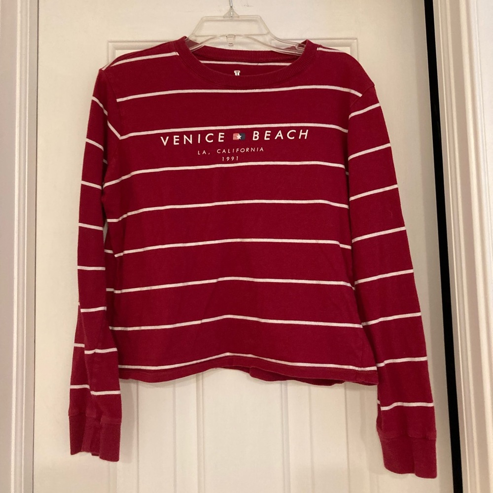 Tbar Limited Red Striped Long Sleeve Shirt